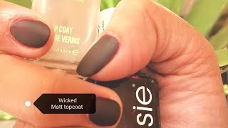 Wicked nail polish/Matt about you topcoat/Essie nail polish/winter color