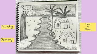 How to draw Scenery/Pencil Shading #Drawing ##sukla ..