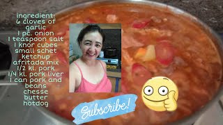 COOKING PORK AFRITADA W/ PORK LIVER AND PORK AND BEANS...opheliarivera vlog 34