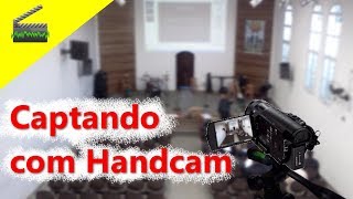 Transmitindo ao vivo usando uma Camcorder (Handcam) e placa de captura