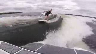 Newbie wakesurfing in Bobcaygeon, ON