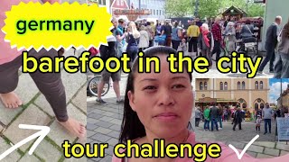 barefoot in the city tour challenge in germany part 2 / a lot of people / sunday afternoon