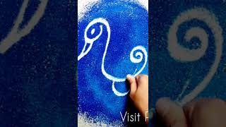 @picasartpage Subscribe for More Videos | Beautiful  Freehand Peacock Rangoli | मोराची रांगोळी