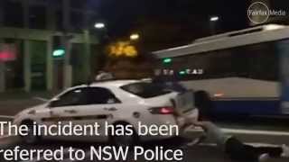 Prankster dragged by taxi