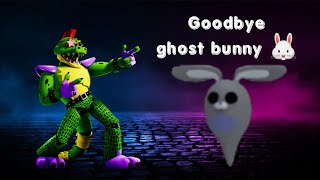 Giving the ghost bunny to the winner of the giveaway