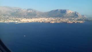 Alitalia flight landing in Palermo Punta Raisi runway 3 wonderful sightseen!