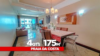 Amplo Apartamento de 175m² de 4 Quartos, SOL DA MANHÃ, Vista do mar na Praia da Costa! 😍🏖️