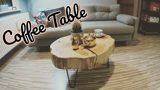 🪓 DIY Timber Wood 🌳 Slice coffee table OAK / Stolik kawowy plaster drewna / How to make / Jak zrobić