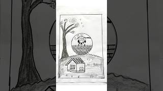 How to draw easy circle drawing scenery #Short##