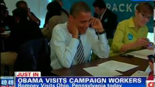 Obama visits campaign workers in Chicago