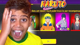 MEU IRMÃOZINHO CHOROU AO GANHAR A NOVA SKIN DO NARUTO NO FREE FIRE!