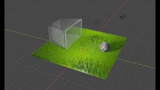 Make this scene in 5 min in Blender 2.93 | Football, goal and grass | artblends😎😎