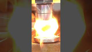 Melt metal nut with electric shock ! Experiment Crazy Transformator ! #Shorts