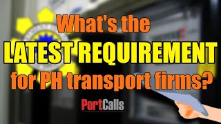 What's the latest requirement for PH transport firms