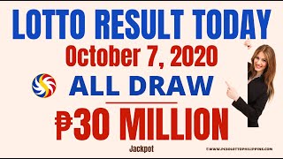 PCSO Lotto Result Today October 07, 2020