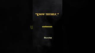 Decode the quote by Socrates - "Know thyself."  #shorts #trending #advice