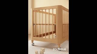 solid wood crib splicing large bed multifunctional