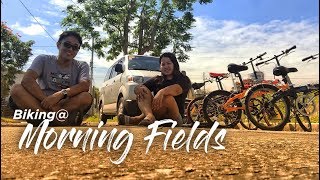 Biking at Morning Fields | Drone Aerial | 1080p HD