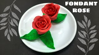 How To Make Fondant Rose | Easy Fondant Rose Tutorial - No Tools Needed | Making Clay Rose Flower