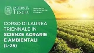 🌾 PRESENTAZIONE CORSO DI LAUREA TRIENNALE IN SCIENZE AGRARIE E AMBIENTALI (L-25)