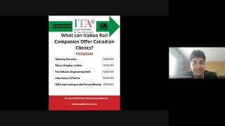 Webinar 20th June 2024: "What do Italian Rail Companies Have to Offer Canadian Clients?"