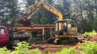 Off Grid Sawmill Log Yard Clean Up