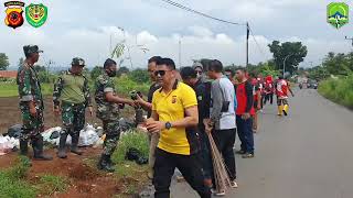 Kapolsek Sukahaji Bersinergi Tiga Pilar Muspika Kerja Bakti Jumat Bersih dan Gerakan Penghijauan