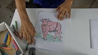 Akta art kora gorur sobi color korlam color pencil die | Mojibor Art