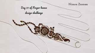 Day 21 of Finger henna design challenge | simple one finger mehndi design | mehandi design