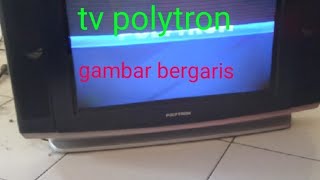 tv polytron gambar bergaris