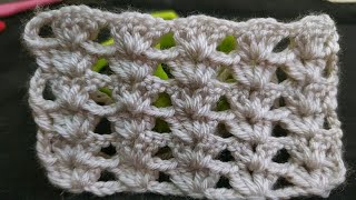 كروشيه غرزه الصدفه بطريقه اخري لعمل كوفيه/سكارف/شال/فستان صيفي (Crochet shell stitch scarf)