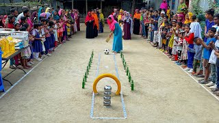 আজব টায়ারের বাধা পাড়ি দিয়ে ঘটির টাওয়ার ভাঙ্গার চ্যালেঞ্জ। কে জিতলো শেষ পর্যন্ত দেখুন ?