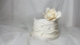 Ruffled Fondant Cake with Gum paste Peony