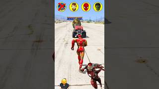 GTA V Superhero vs Villains, Car Throw Battle 😯#shorts