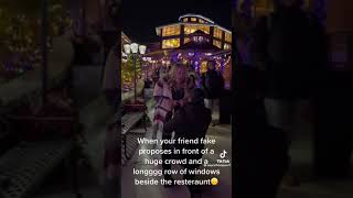 Man fake proposes to his friend. She sounds like a tea kettle 😭😭 #funnyvideo #tiktok