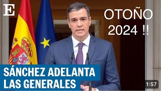 PEDRO SÁNCHEZ DESBORDADO ADELANTA ELECCIONES A OTOÑO 🍂 2.024 !!!