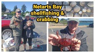 Netarts Bay, OR Dungeness and Red Rock crabbing and clamming in our Saturn Inflatable Boat