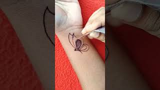 Cute 😍 Butterfly Tattoo Mehndi Design #shorts #mehndi #hennatattoo #tattoo #mehndidesign #newmehndi