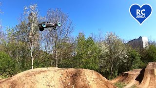 KYOSHO SCORPION XXL AND XMAXX IN BIKE PARK