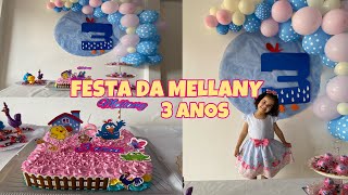 ANIVERSÁRIO DE 3 ANOS DA MELLANY COMPLETO - TEMA: GALINHA PINTADINHA ROSA 😍 | Gabi de Paula