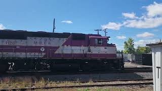 MBTA GP40MC #1126 departs Ayer with a horn salute!