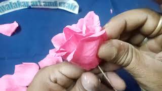 rose flower making with carpe paper