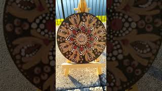 Dot mandala painting on small round MDF board #dot #coaster#home #art #easy #Happy New Year