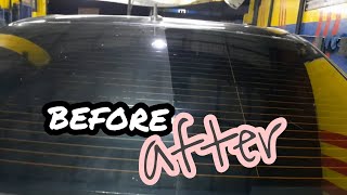 BEFORE AFTER glass polish