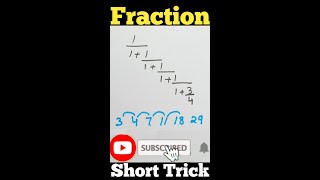 Fraction Super Trick || भिन्न के सवाल को हल करने की आसान ट्रिक || Fraction  Short Trick ||#Shorts