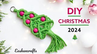 DIY Easy Macrame Christmas Tree Decorations 🎄|  ARBOLITO de NAVIDAD en MACRAME (Paso a Paso)