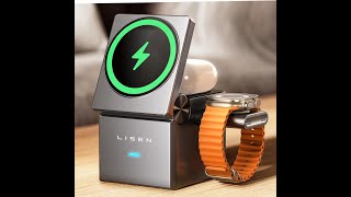 LISEN for iPhone 16 Pro Max Charger 3 in 1 Wireless Charging