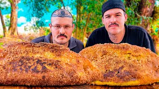 #518 COZINHANDO RISOLES GIGANTE DE PRESUNTO E QUEIJO AO AR LIVRE.