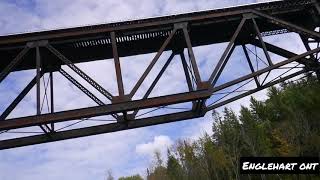 Englehart Ontario ONR Ontario Northland Railroad Bridge and Englehart River