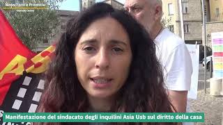 Questa mattina manifestazione del sindacato degli inquilini Asia Usb sul diritto della casa